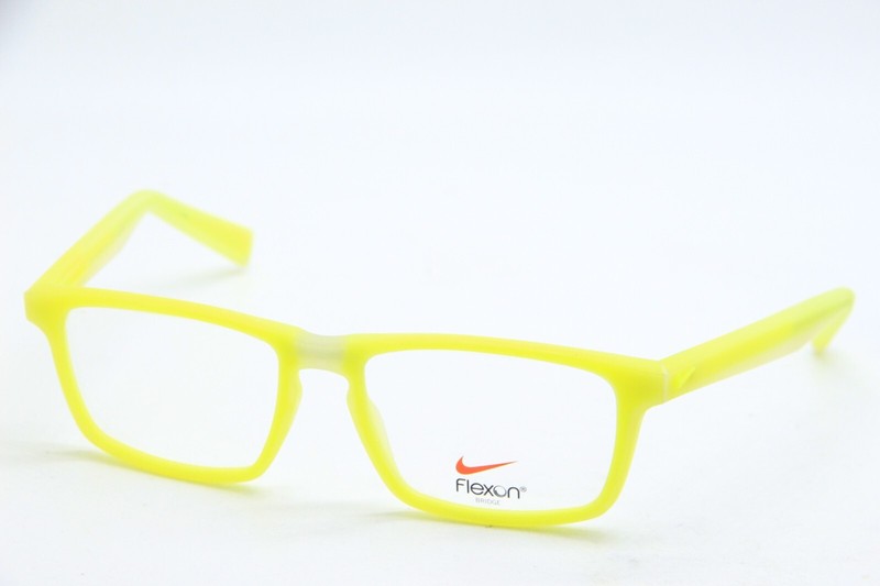NIKE FLEXON 4258 DEMO MODEL SAMPLE YELLOW LIME RUBBER FRAMES EYEGLASSES 53-17