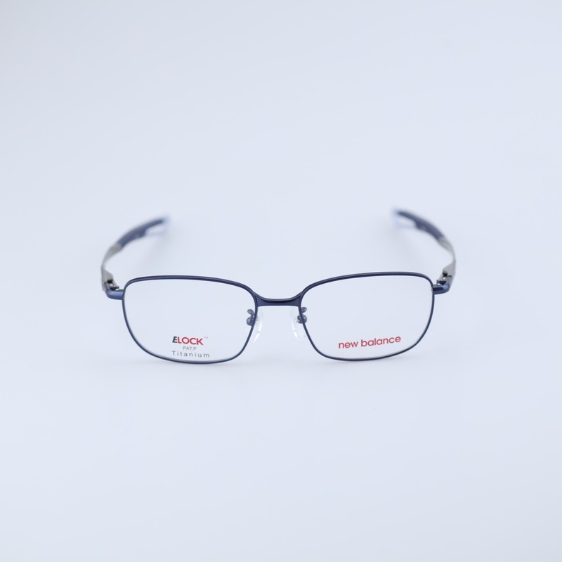 New Balance ELOCK NB07058 C04 Titanium Eyeglasses Frame Matte Black Yellow 53mm