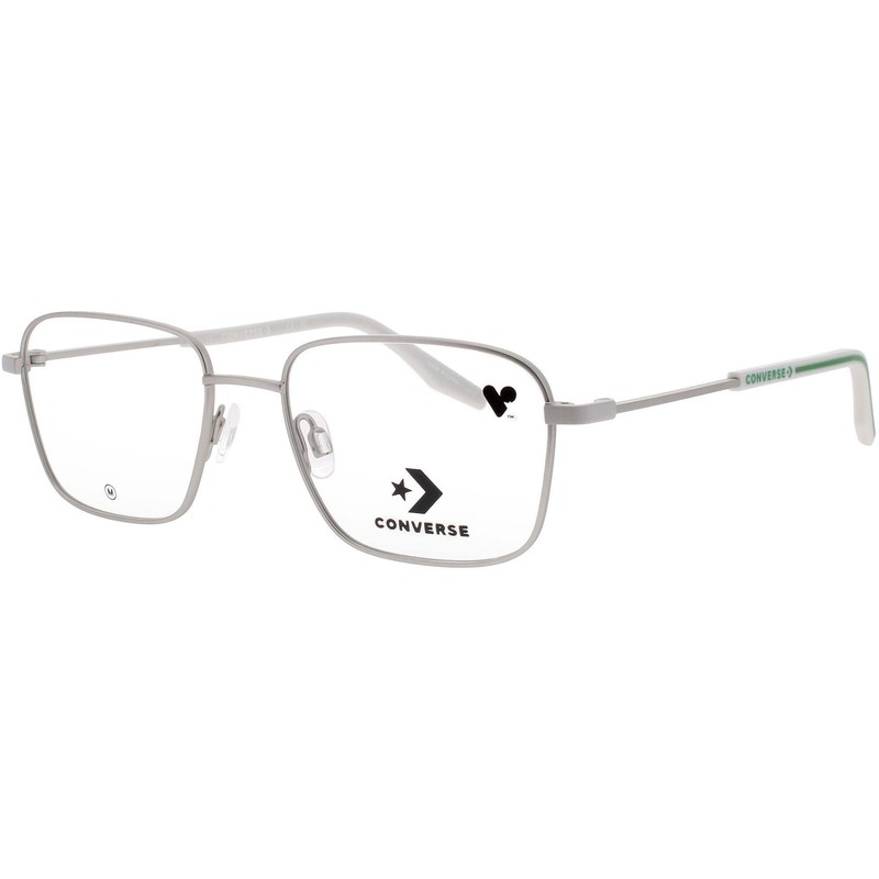 Converse Kid's Eyeglasses Silver Metal Full Rim Rectangular Frame CV1022Y 046