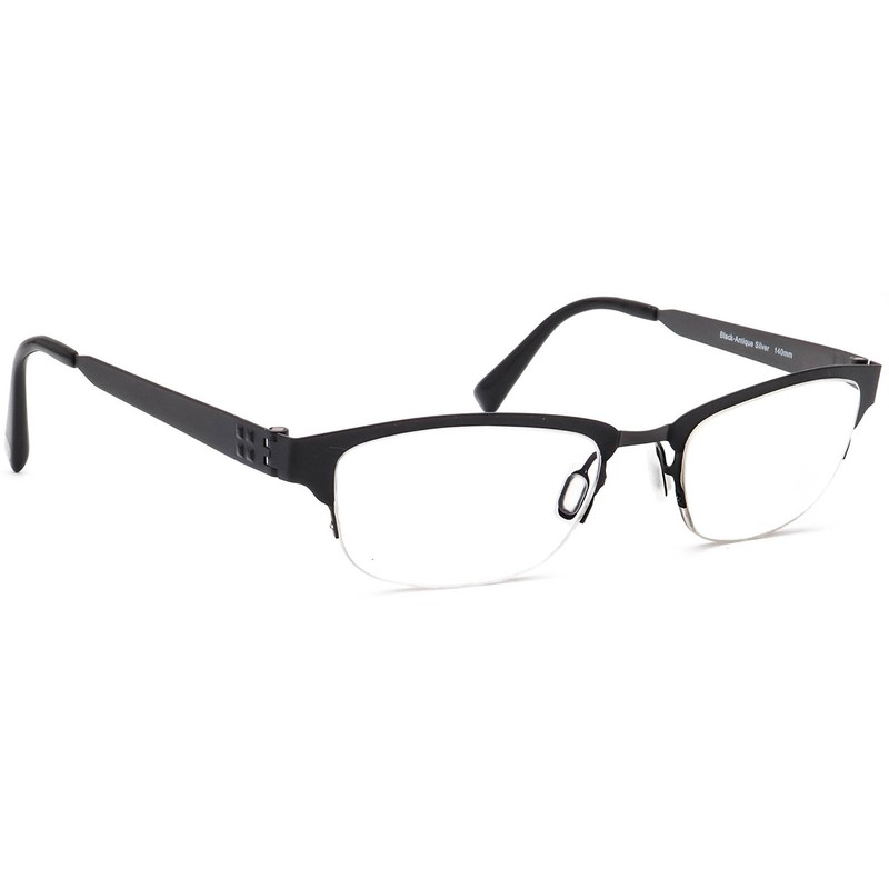 Zero G Eyeglasses Bridge Hampton Black/Antique Silver Half Rim Japan 51[]18 140