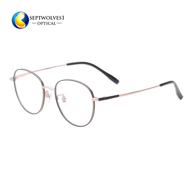 Unisex Ultra-Light Meta Round Eyeglass Frame Optical Eyewear Frames 51-18-140
