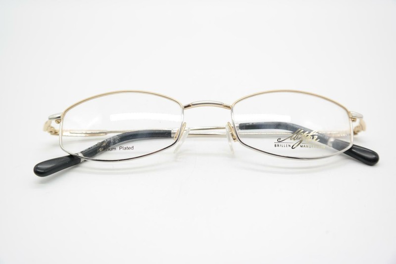 Vintage Metzler 7353 Platinum Gold Plated Silver Square Glasses NOS gallery