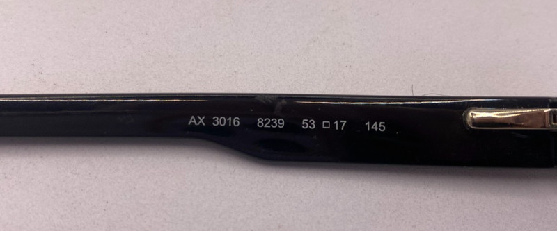 ARMANI EXCHANGE FRAMES ONLY EYEGLASSES AX3016 8239 BLACK 53-17-145 gallery