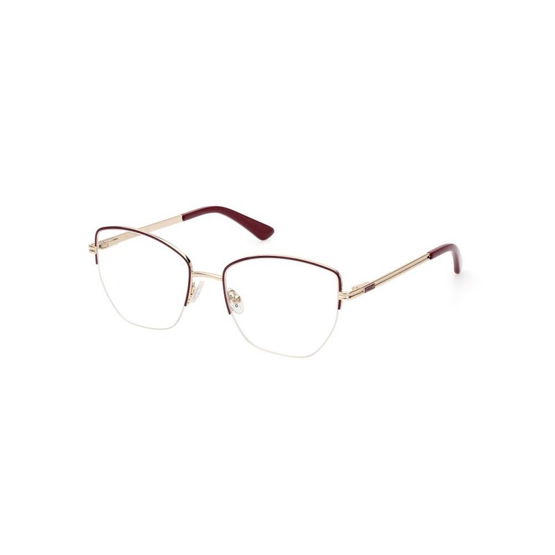 GUESS GU2939 Burgundy 069 Metal Optical Semi Rimless Eyeglasses Frame 55-18-140