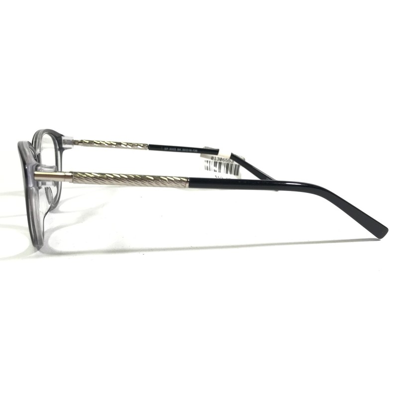 Splendor SP 6003 BK Eyeglasses Frames Black Silver Round Full Rim 50-16-135 gallery