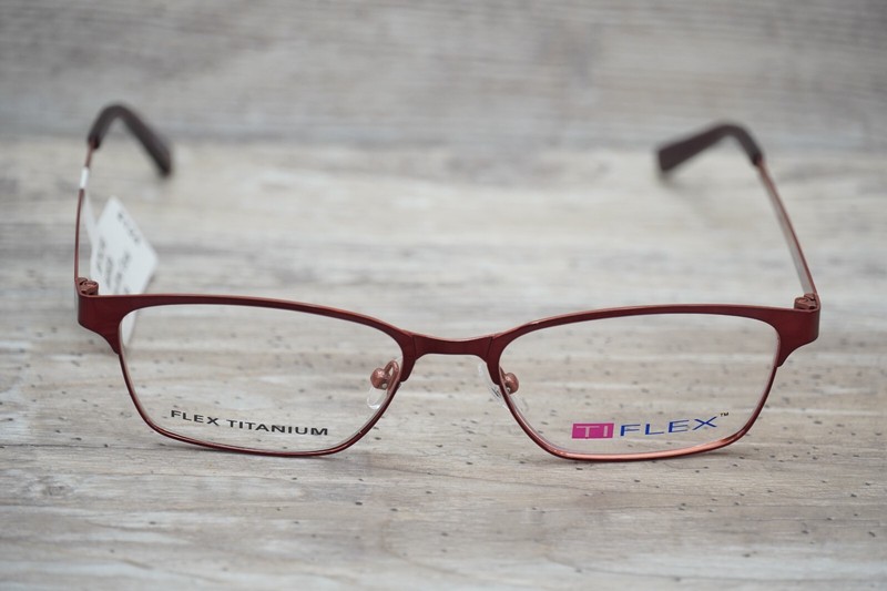 TI Flex 2103 604 Shiny Wine Coral Eyeglass Frames 52 16 135