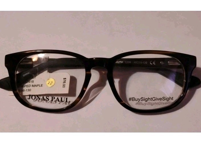 Jonas Paul Ryan Ruth LSM Striped Maple Eyeglass Frames 48 16 130 NWT $76 MSRP