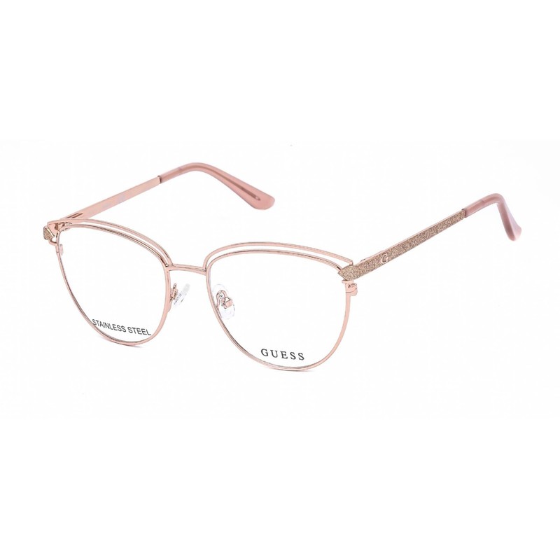 Guess Unisex Eyeglasses Metal Rose Gold Full Rim Cat Eye Shape Frame GU2685 028