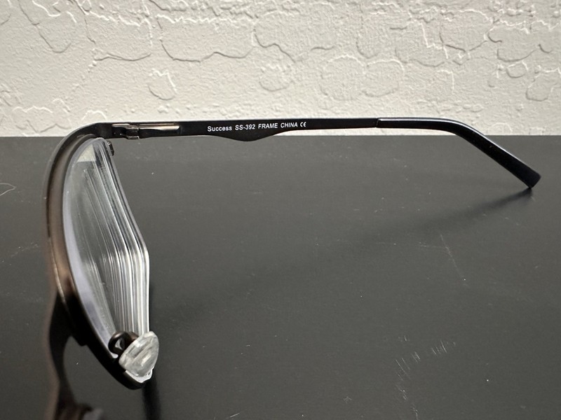 Success SS-392 Matte Pewter Metal Full Rim Rectangular Eyeglass Frames 59-17-155 gallery
