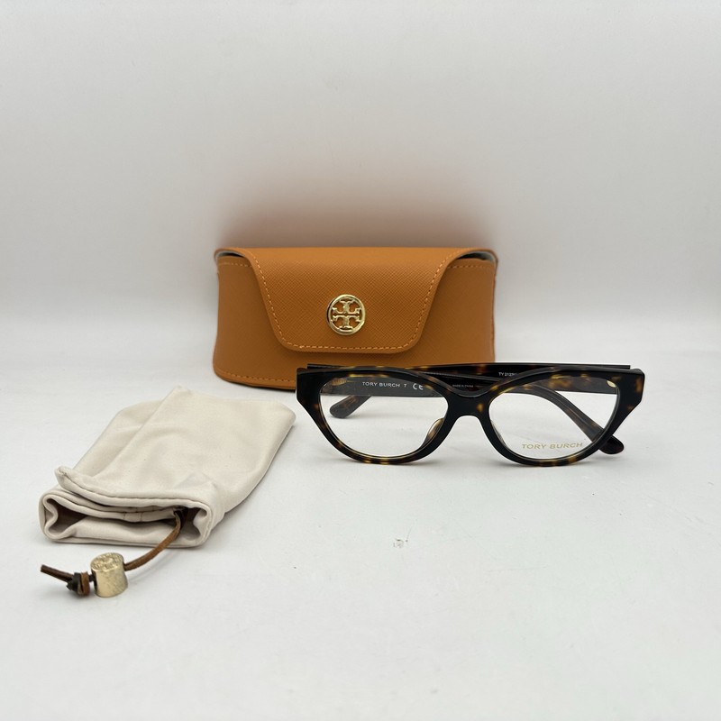 Tory Burch Womens Irregular Cat Eye Full Rim Eyeglasses TY2123U Havana