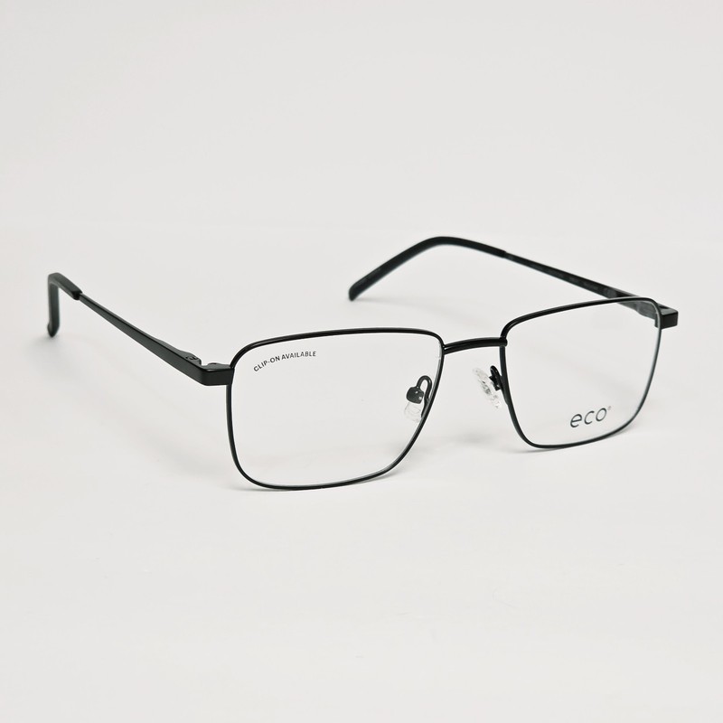 Eco Horizon Rectangular Glasses w/ Polarized Magnetic Sunglass Clip-On | 53mm gallery