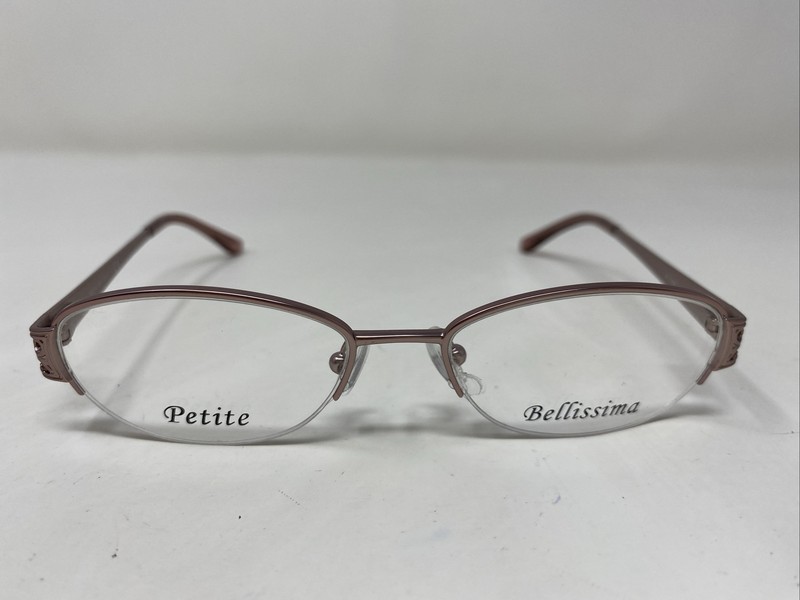 Bellissima BL 1028 3113 48-16-135 Light Pink Half Rim Eyeglasses Frame JB46