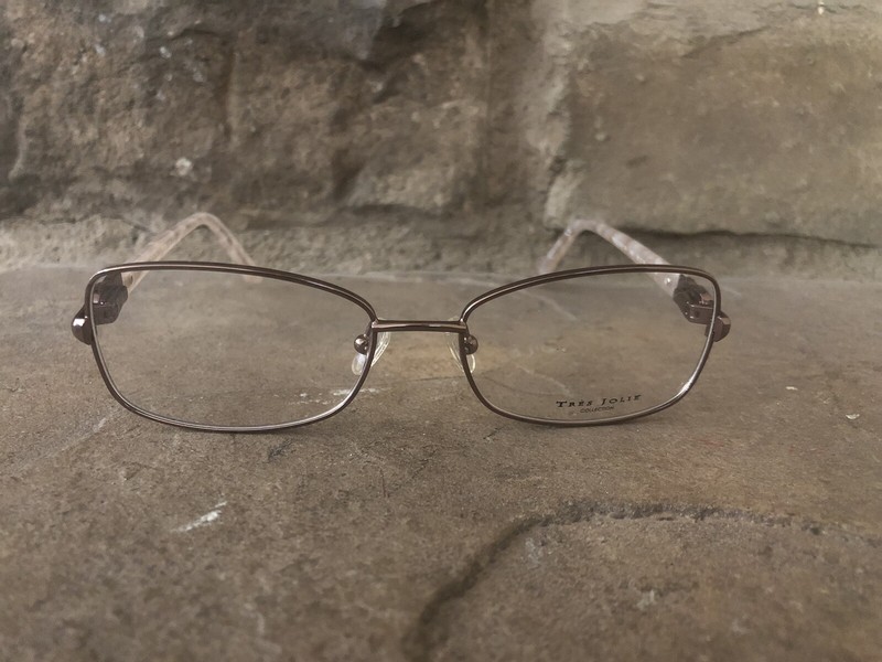Tres Jolie 154 By Marchon Womens Full Rim Eyeglasses Brown 51-16-135 New