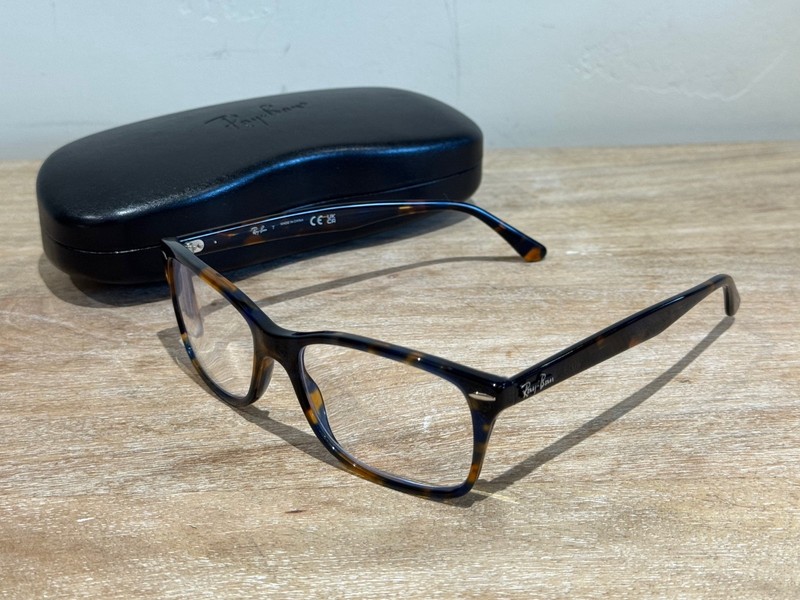 Ray-Ban RB5428 8174 Tortoise Blue Eyeglass Frames Only 55-17 145 / w Hard Case