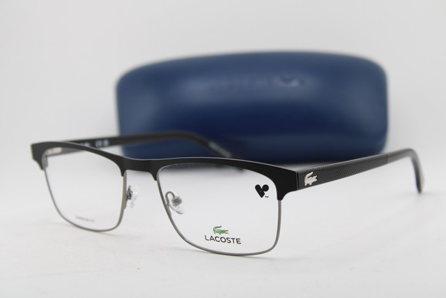 NEW LACOSTE L2198 N 001 GUNMETAL BLACK AUTHENTIC EYEGLASSES 55-18