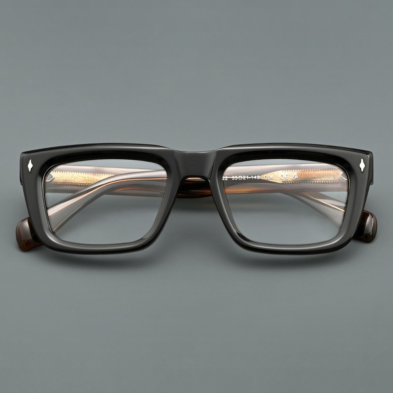 Wide Square Full Rim Men Women Thick Acetate Retro Optical Frames Eyeglass 52MM gallery