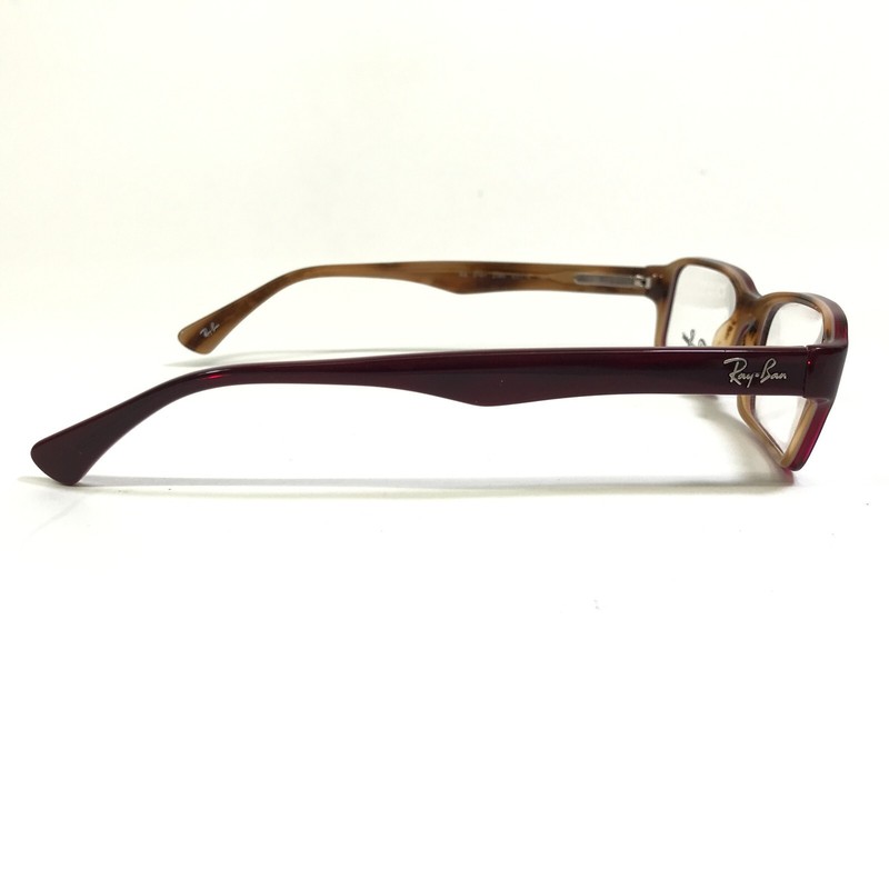 Ray-Ban Eyeglasses Frames RB5161 2385 Brown Red Rectangular Full Rim 53-16-140 gallery