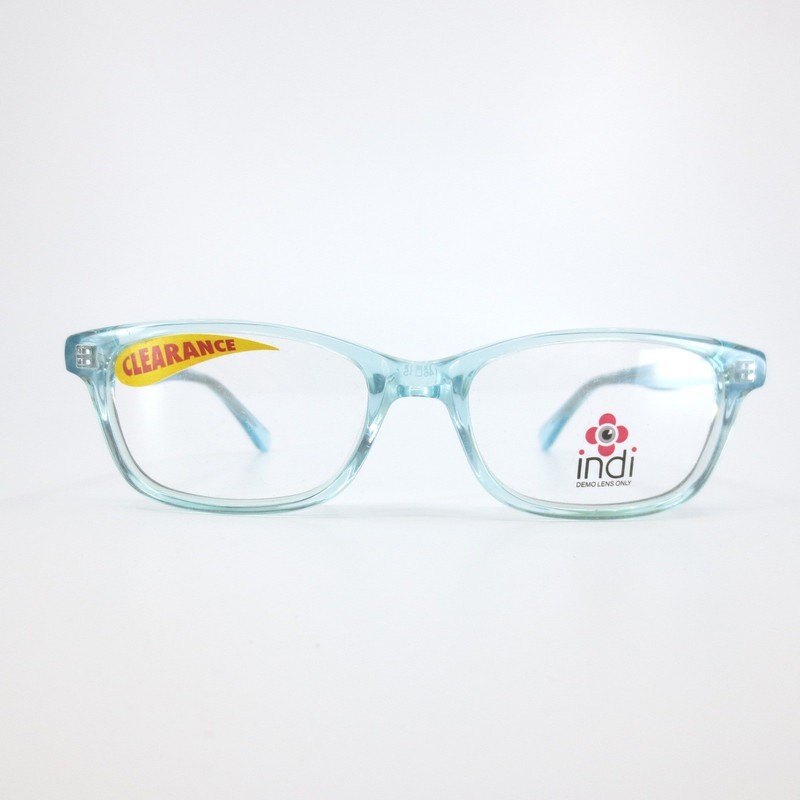 Indi KG5003 Aqua Blue Eyeglass Frames Multi Color Pattern Temples 46-15-130