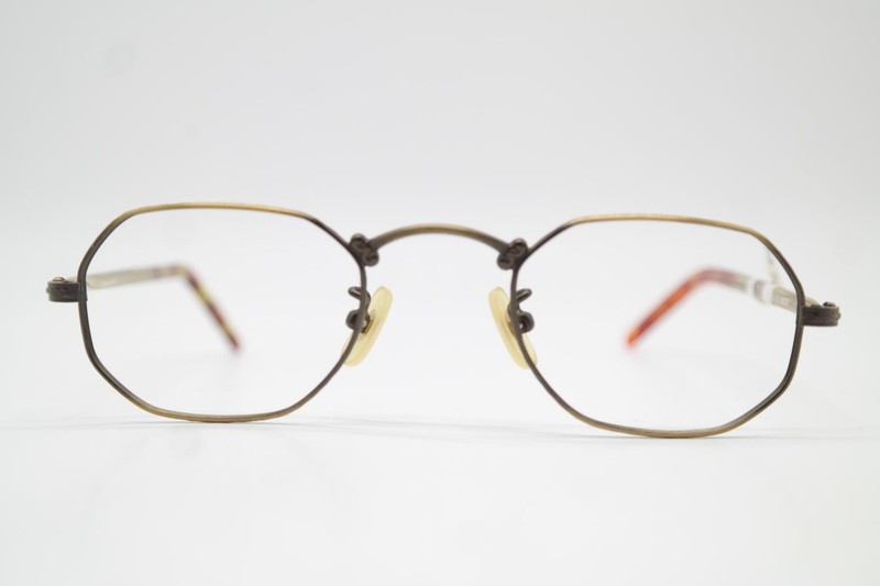Vintage Glasses EYEVAN CRAFT 15 Brass Transparent Square Glasses Frame