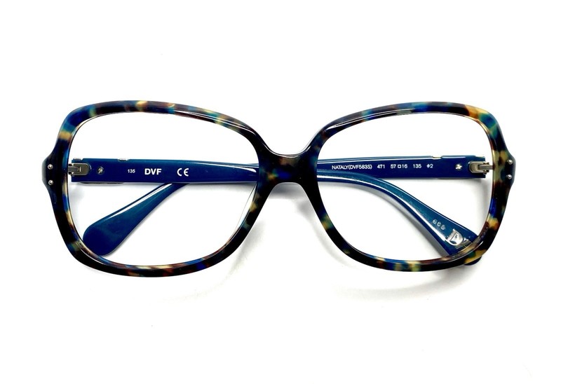 New Diane Von Furstenberg DVF Green Brown Tortoise Oval Glasses 57 16 135 gallery