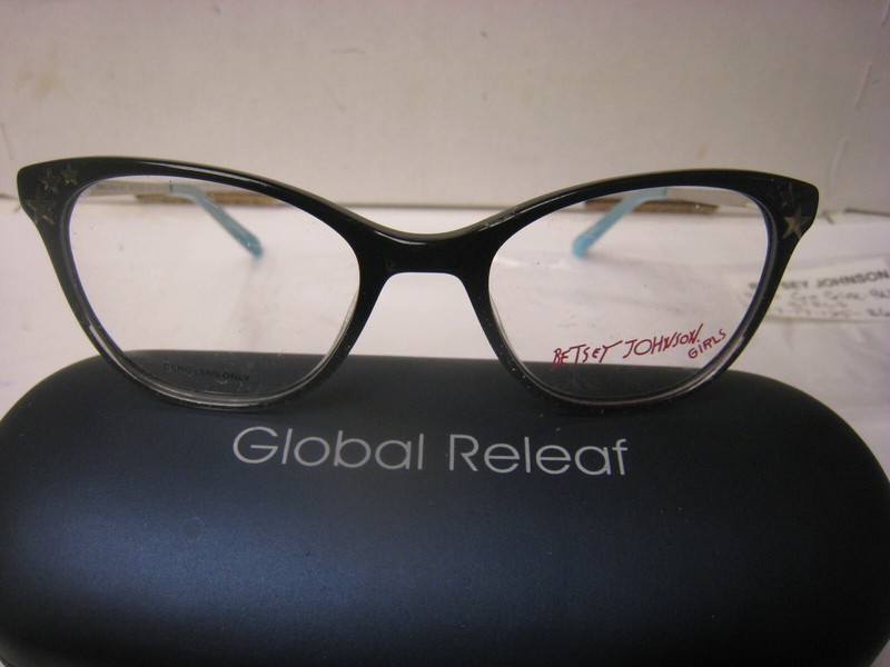 BETSEY JOHNSON GIRLS EYEGLASSES YOU GO GIRL BLACK 47-17-125MM 36V W/Generic Cas gallery