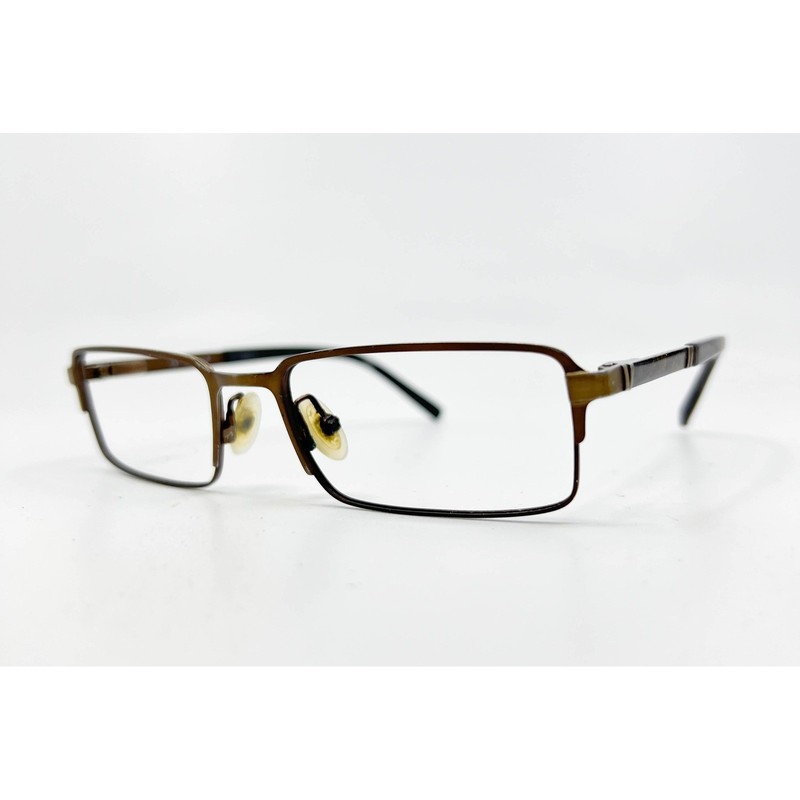 Magic Clip Eyeglasses Mens Brown M388 Full Rim Rectangle Frames 53-18-140