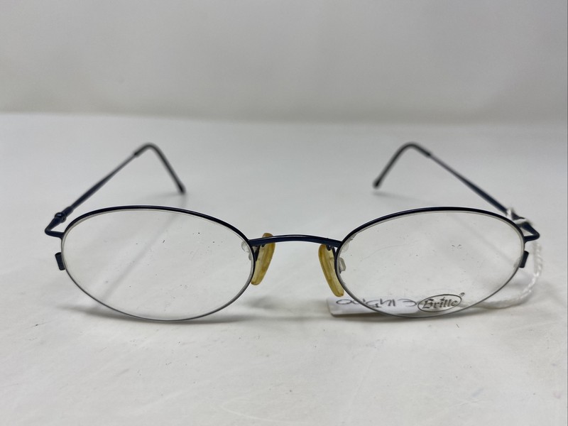 Brille Italy Mod.1363F 4425 46-17-135 Navy Blue Half Rim Eyeglasses Frame P600
