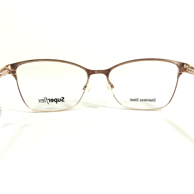 SuperFlex Eyeglasses Frames SF-537 S106 Red Gold Cat Eye Square 55-17-140 gallery