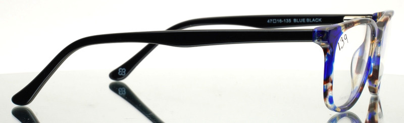 MARIE CLAIRE 6237 Blue Black Womens Semi Cat Eye Eyeglasses 47-16-135 B:34 gallery