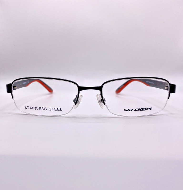 Skechers SE3249 002 Black Semi Rimless Metal Optical Eyeglasses Frame 54-18-140