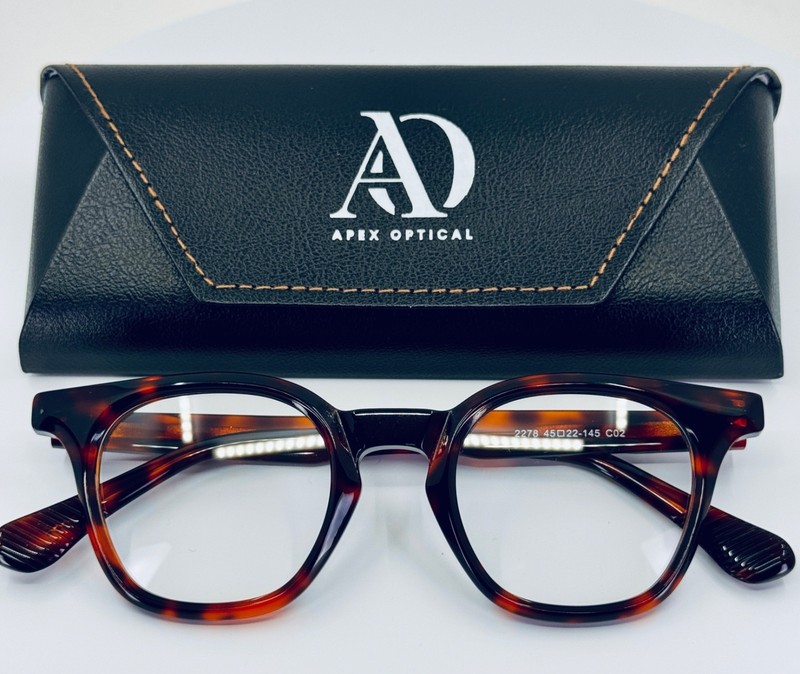 NEW UNBRANDED 2278 C02 Tortoise Brown Round Full Rim Eyeglasses 45-22-145 B:41