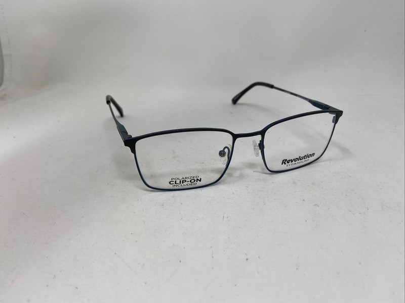 REVOLUTION EYEWEAR JOSIAH BLACK BLUE 53-18-140 W/ POLARIZED CLIP FLEX HINGE SH34 gallery