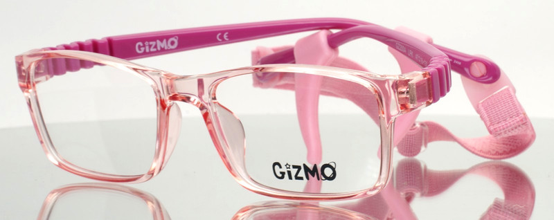 GIZMO GZ2004 LPK Light Pink Girls Kids Rectangle Full Rim Eyeglasses 47-16-130