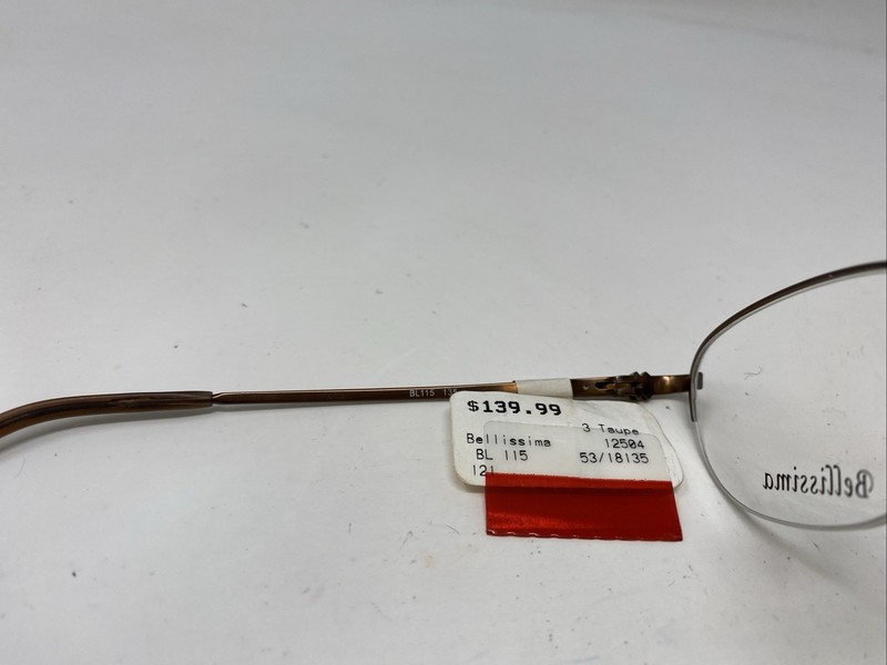 Bellissima BL 115 TAUPE 53-18-135 Metal Half Rim Eyeglasses Frame (745 gallery