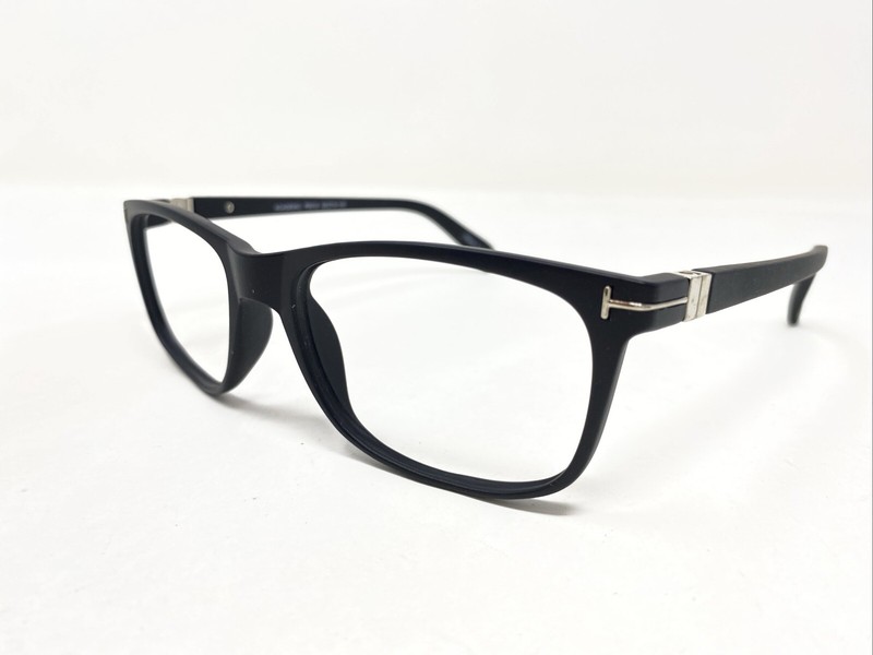 Academic Japan P9018 C1 52-18-140 Black Plastic Full Rim Eyeglasses Frame A955 gallery
