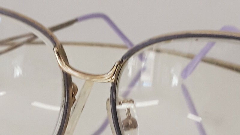 Vintage St. Moritz eyeglasses MIMI 54-18 gold-violet metal semirimless 1970's gallery