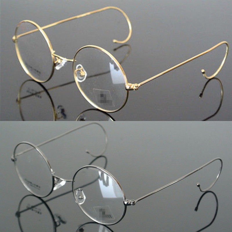 44/46/48/52mm Gold Wire Rim Eyeglasses frames Eyewear Round Glasses Retro