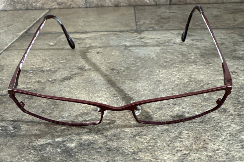 William Morris ENGLAND Burgundy Red Metal Eyeglasses Frames 54-17-135-27mm G15