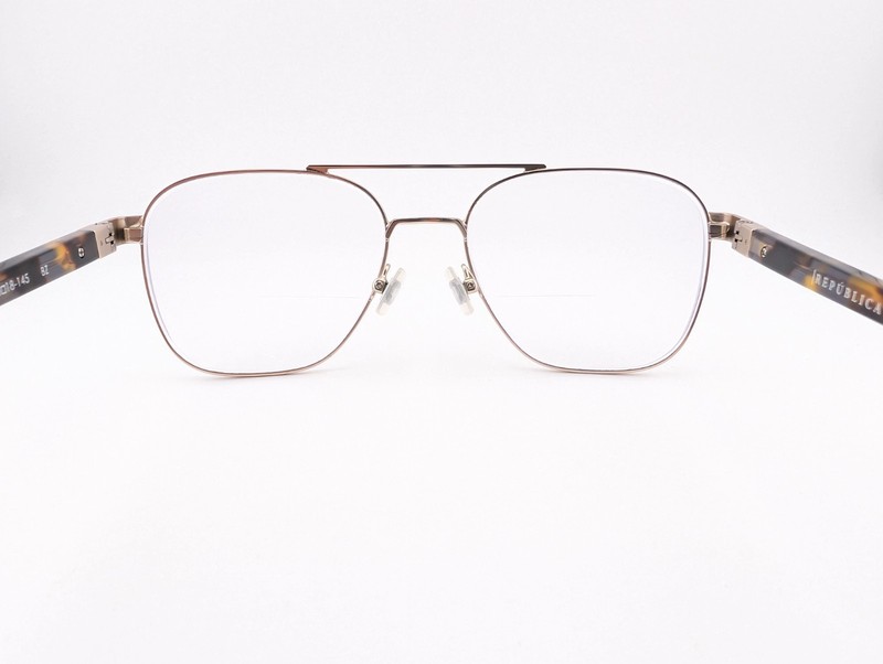 Republica Eyeglasses, Frames Only, Berkley BZ Gold/Tortoise, 55-18-145, Metal gallery