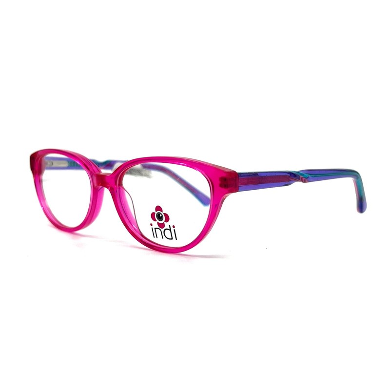 Indi KG 9000 PK Kids Eyeglasses Frames Clear Purple Pink 47-14-120 a1