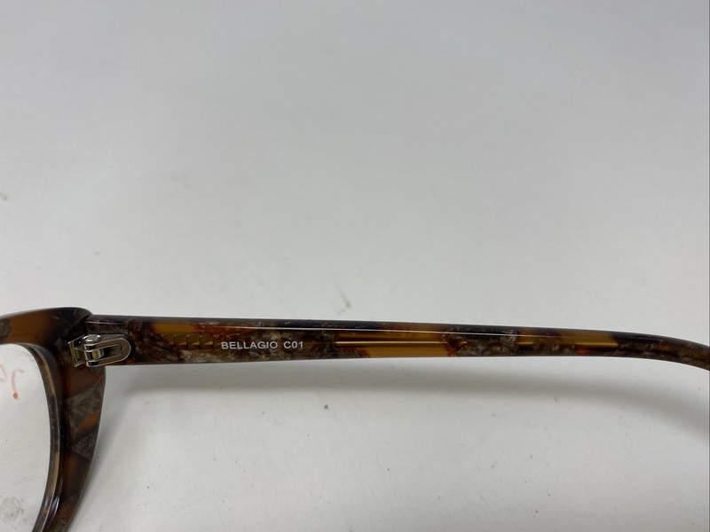 Bellagio Eyewear 833 C01 51-16-135 Amber Marble Full Rim Eyeglasses Frame 3312 gallery