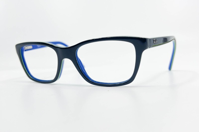 Ray-Ban RB1536 3600 Eyeglasses Black Blue Square Full Rim Frame 48-16-130 9156