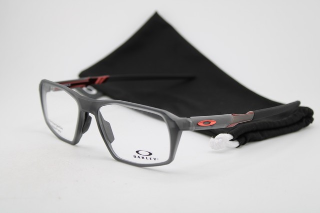 NEW OAKLEY OX8170-0254 TENSILE SATIN GREY SMOKE RED AUTHENTIC EYEGLASSES 54-17