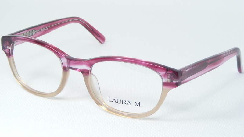 LAURA M. LAU1300 2 PINK /CLEAR /LIGHT TAN EYEGLASSES GLASSES FRAME 48-19-135mm