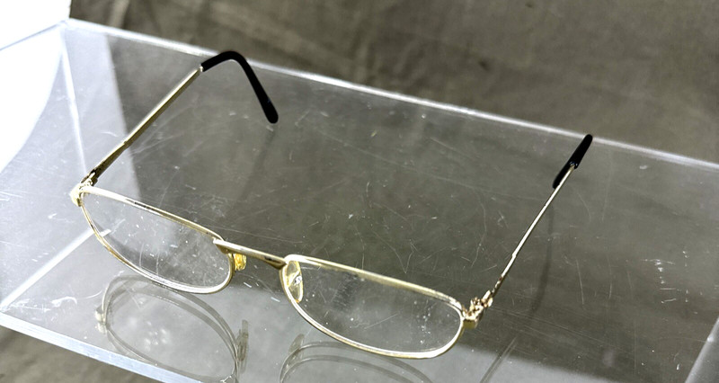 Linda Eyeglasses Frames Only 18A 54-18 135 Semi Oval Gold & Pink Frame Only Read gallery