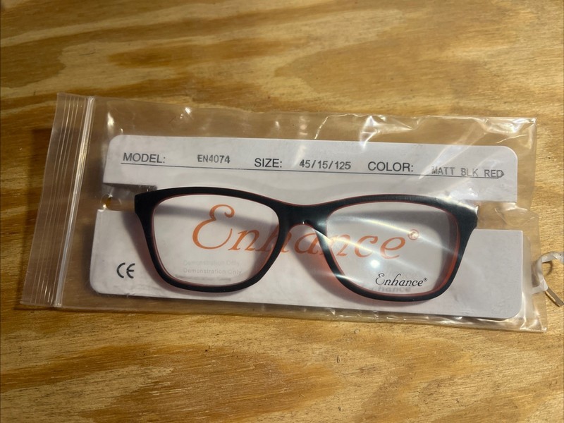 Enhance Eyeglasses Men’s Glasses Frame Matte Black Red EN4074 45/15/125