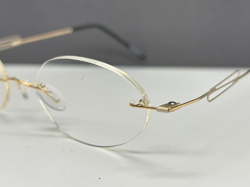 Toms design Eyeglasses Frames woman Round Oval Gold Rimless Germany Sl Flex Np gallery