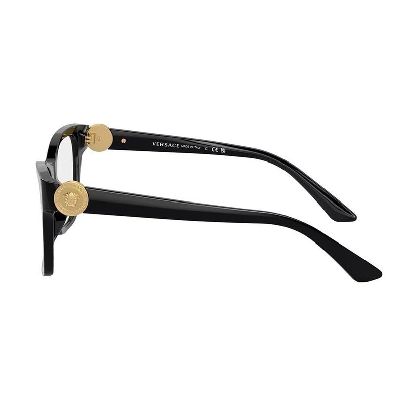 Versace VE 3341U GB1 Black Plastic Cat-Eye Eyeglasses 52mm gallery
