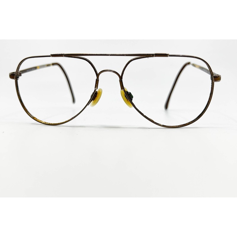 Marchon Eyeglass Frames Mens Brown Aviator Double Bridge 56-15-135