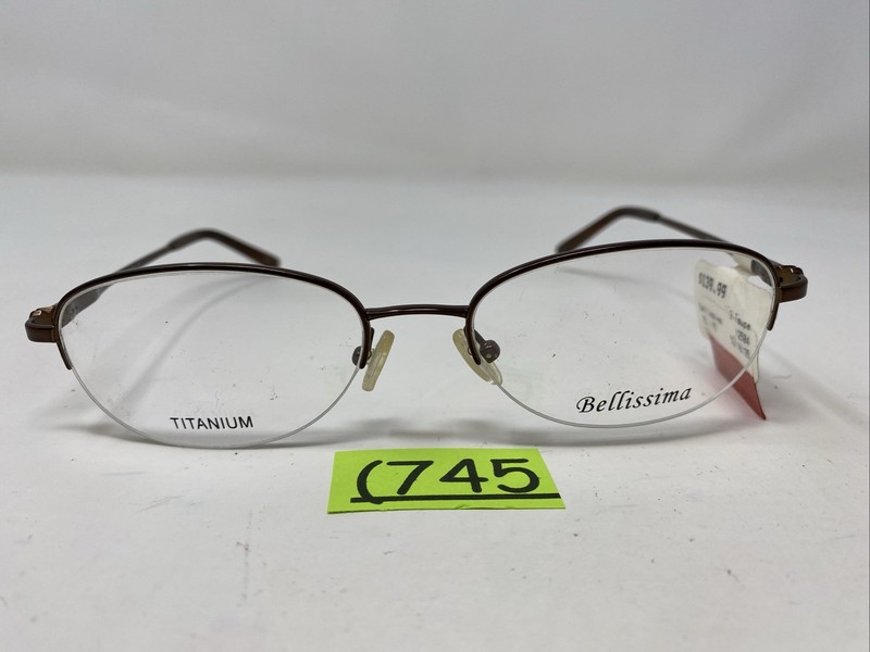 Bellissima BL 115 TAUPE 53-18-135 Metal Half Rim Eyeglasses Frame (745 gallery